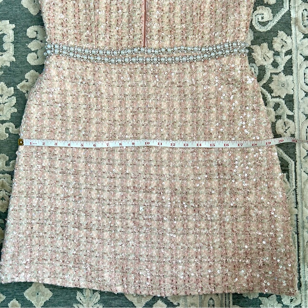 Alice & Olivia Ellis Pink Embellished Mini Dress NWT - Picture 11 of 16